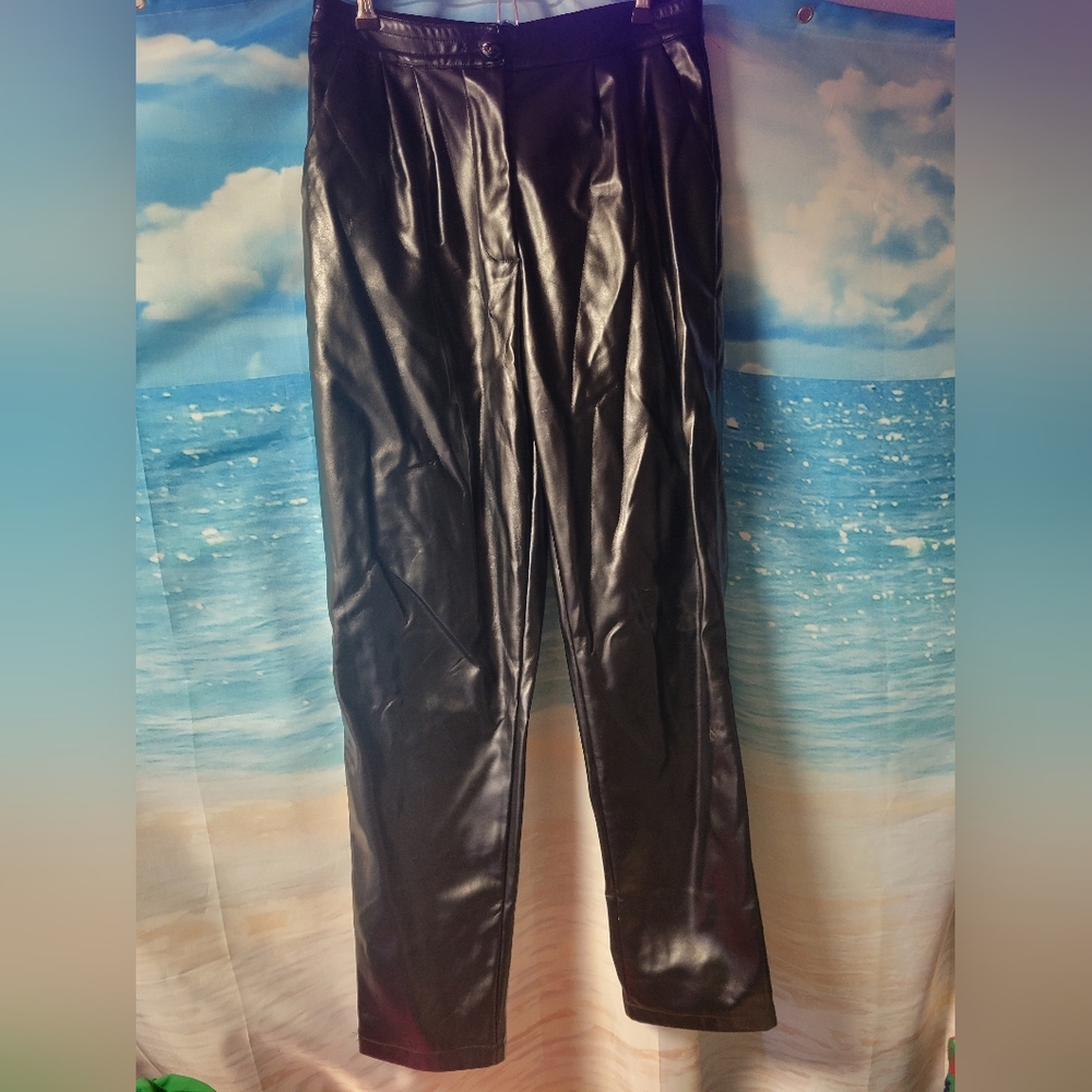 Princess Polly Womens‎ Black Faux Leather Pleather Pants Size 6